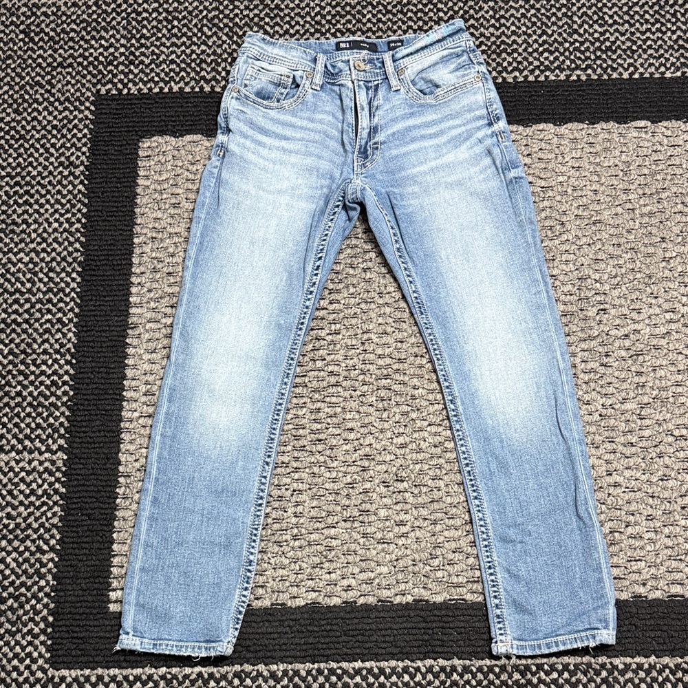 BKE Mason Jeans Men’s 28 Straight Leg Stretch Denim Classic Western Buckle